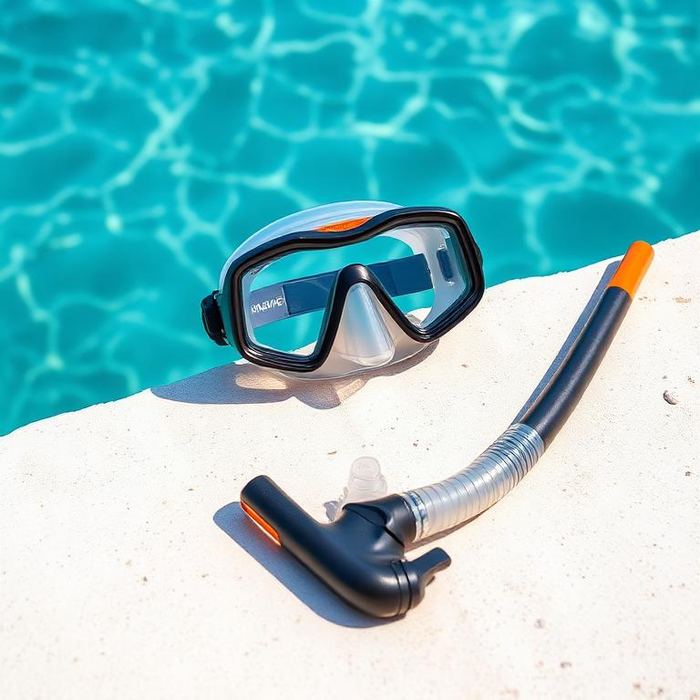 Snorkel set with panoramic mask
